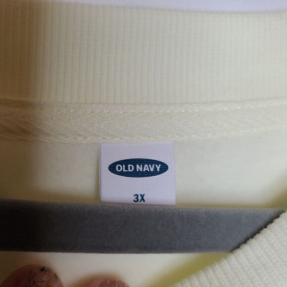 3X Old Navy Yellow Choose Happy Sweatshirt Loose Graphic Cropped Crew Neck Pluss - Picture 3 of 7